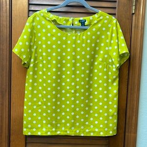 J. Crew dotted short sleeve blouse size M